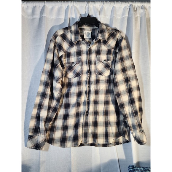 Ariat Retro Fit Plaid Shirt Womens Size  XL Button Front Long Sleeve - Picture 1 of 11